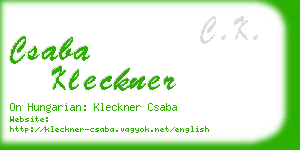 csaba kleckner business card